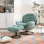 Velvet Swivel Accent Chair With Ottoman Set, Pink, 31.73 x 33.5 x 33.78 Inches