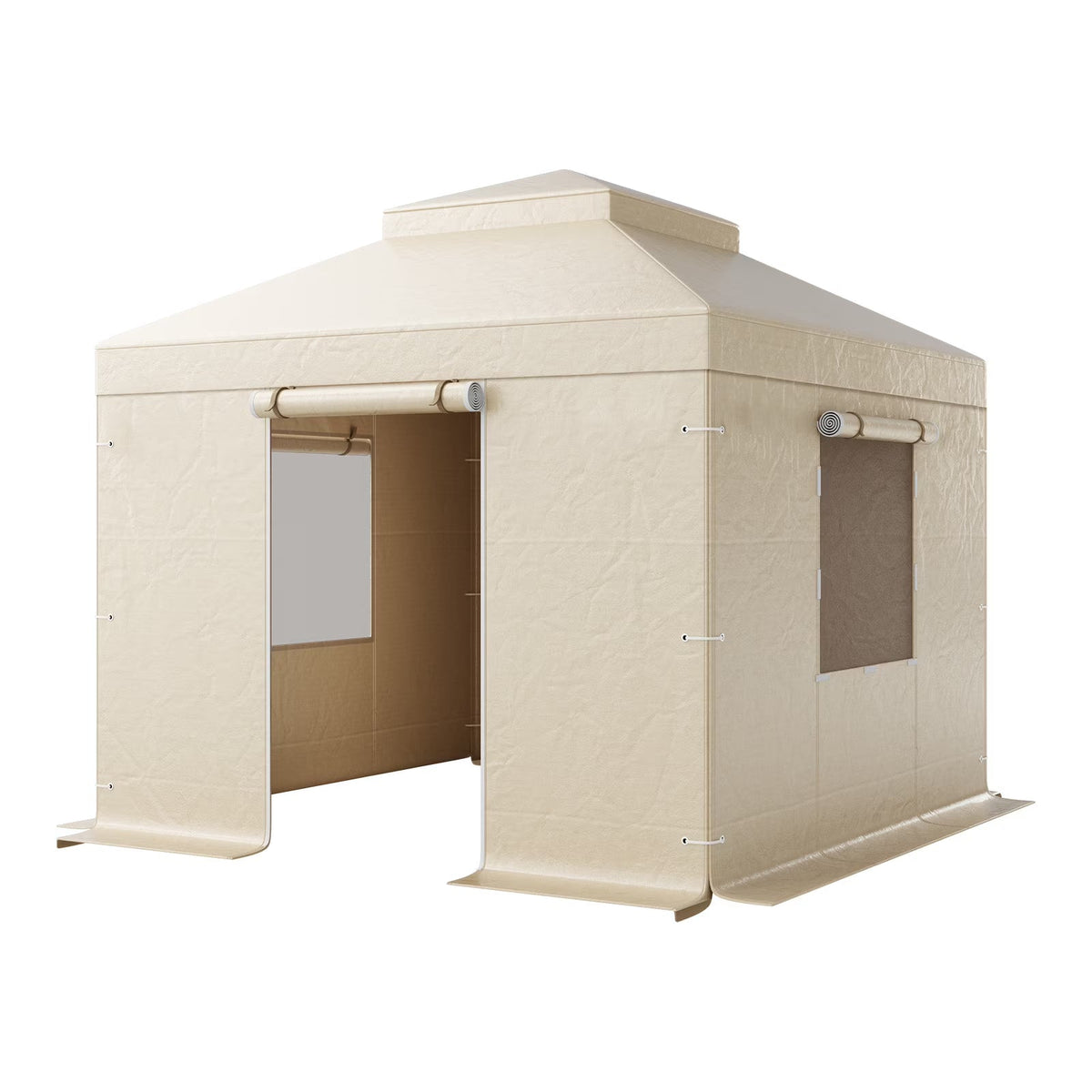 KFFKFF Winter Gazebo Cover for 10 x 10 ft Double-Tiered Gazebos, Beige - LTS-MM180-1010