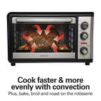 Hamilton Beach Countertop Convection Oven With Rotisserie, 1500 Watts, Stainless Steel - 31108