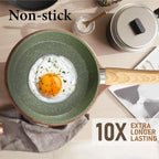 Kitchen Academy 12 Piece Green Granite Nonstick Induction Cookware Set - KA-CS01