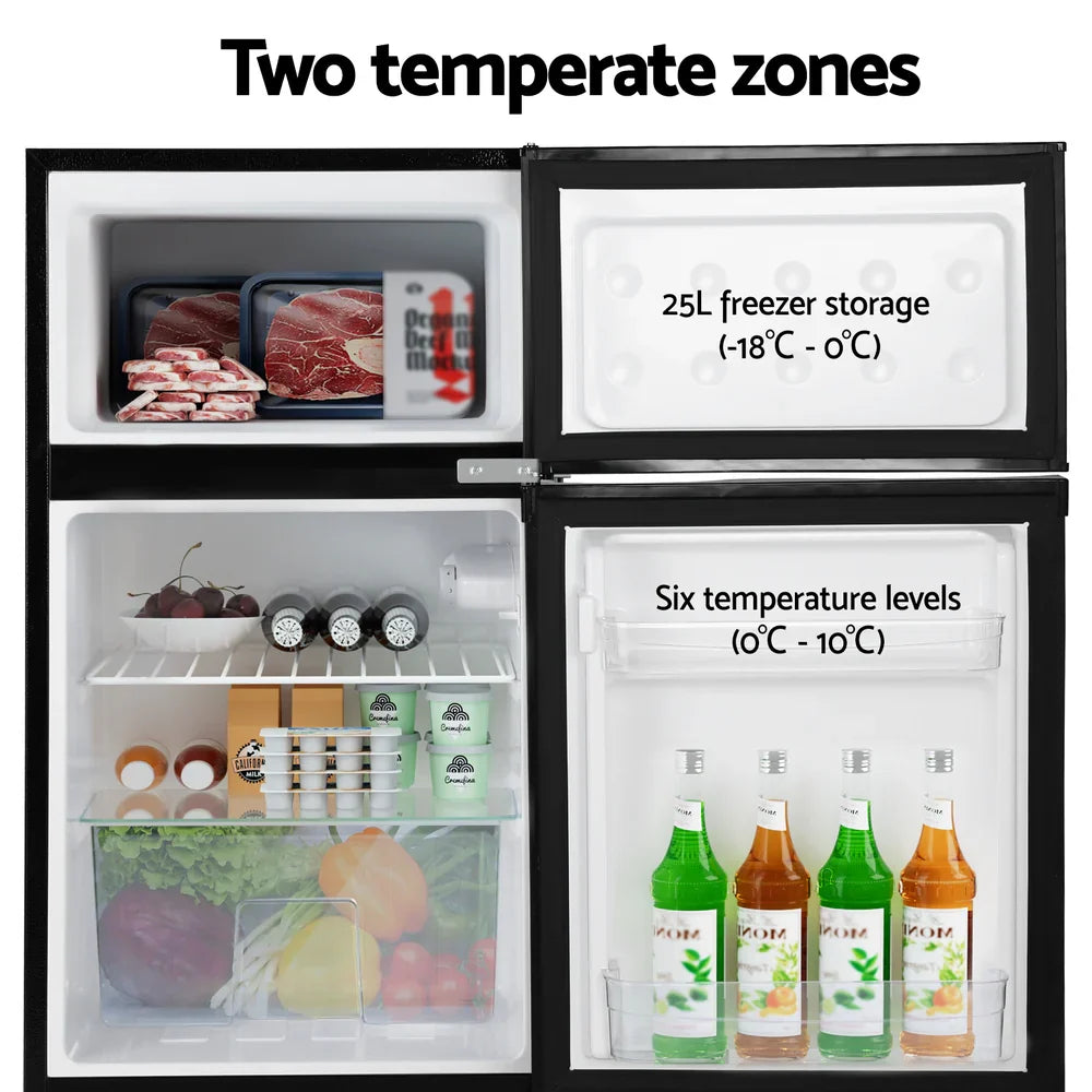 Devanti Bar Fridge Mini Freezer Refrigerator, 80L, Black