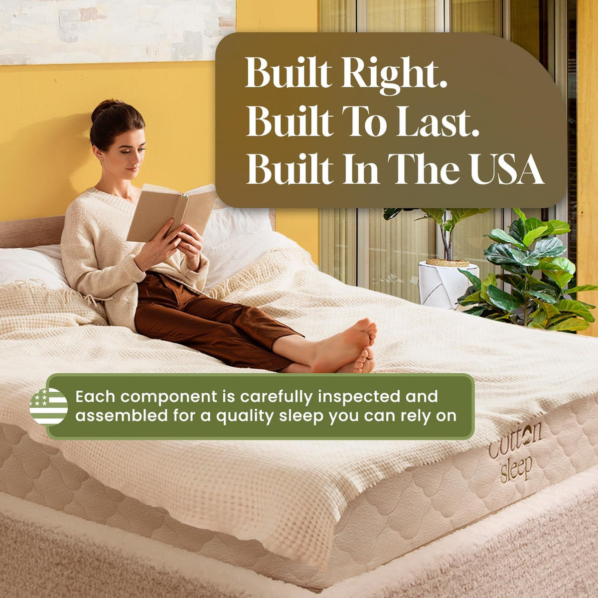 CottonSleep Hybrid Mattress, King, 11 in, Medium Soft - Organic Cotton, Wool, And GOTS Latex