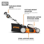 STIHL Cordless 21-Inch Self-Propelled Lawn Mower With 36V Battery And Charger - RMA 510 V