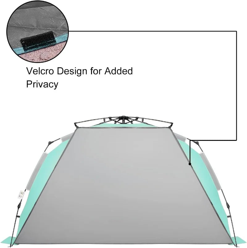 Large Pop Up Beach Tent Sun Shelter, 5-6 Person, 98.4in L x 55in D x 58in H