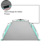 Large Pop Up Beach Tent Sun Shelter, 5-6 Person, 98.4in L x 55in D x 58in H