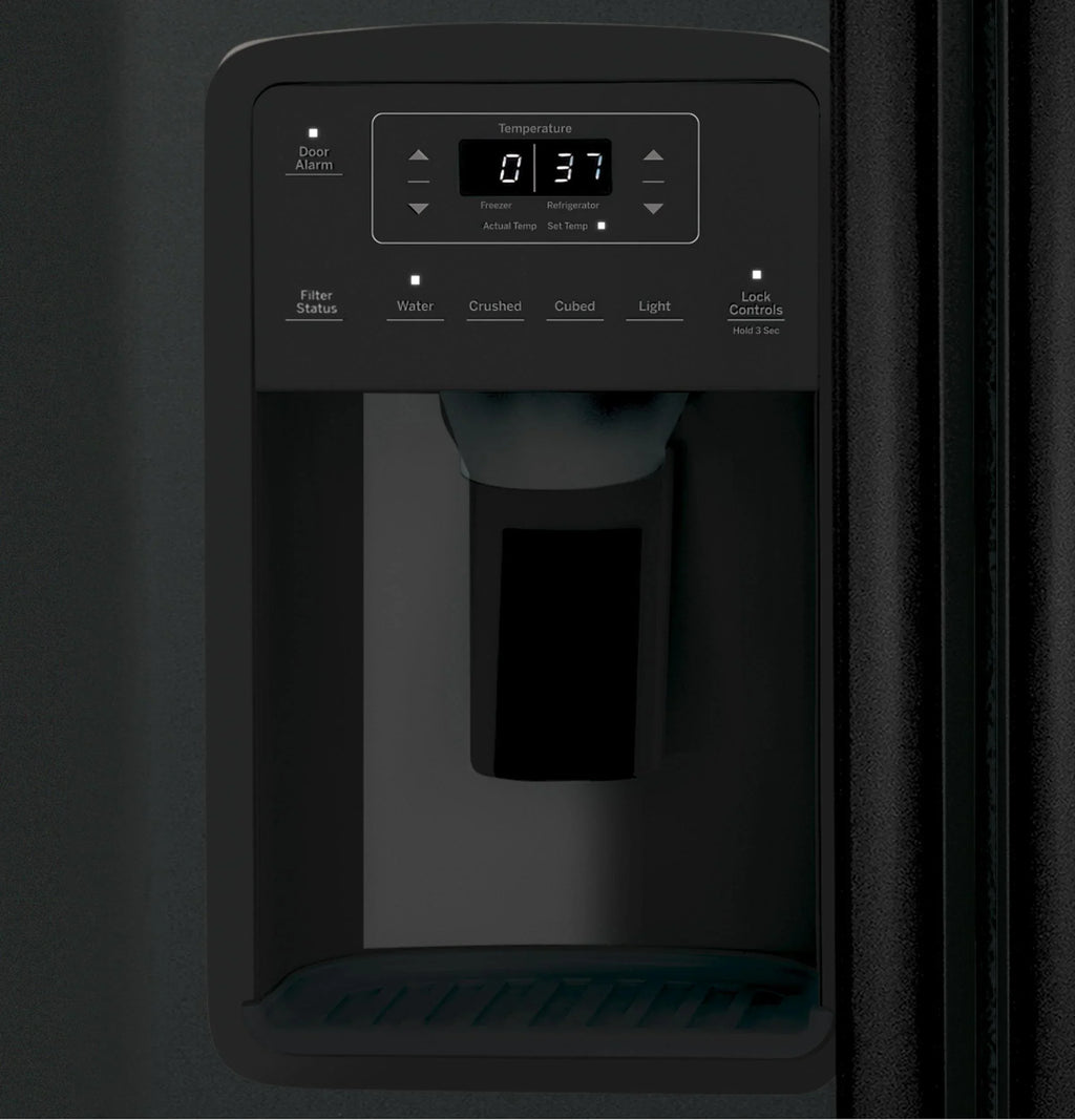 GE APPLIANCES Side By Side Freestanding Refrigerator - GSS23GGPBB