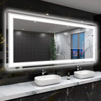 LED Lighted Bathroom Vanity Mirror, Silver, 3 Colors