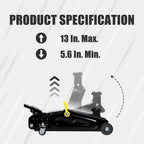 Big Red Hydraulic Trolley Floor Jack 1.5 Ton (3,000 lb) Capacity Black - W8204SB
