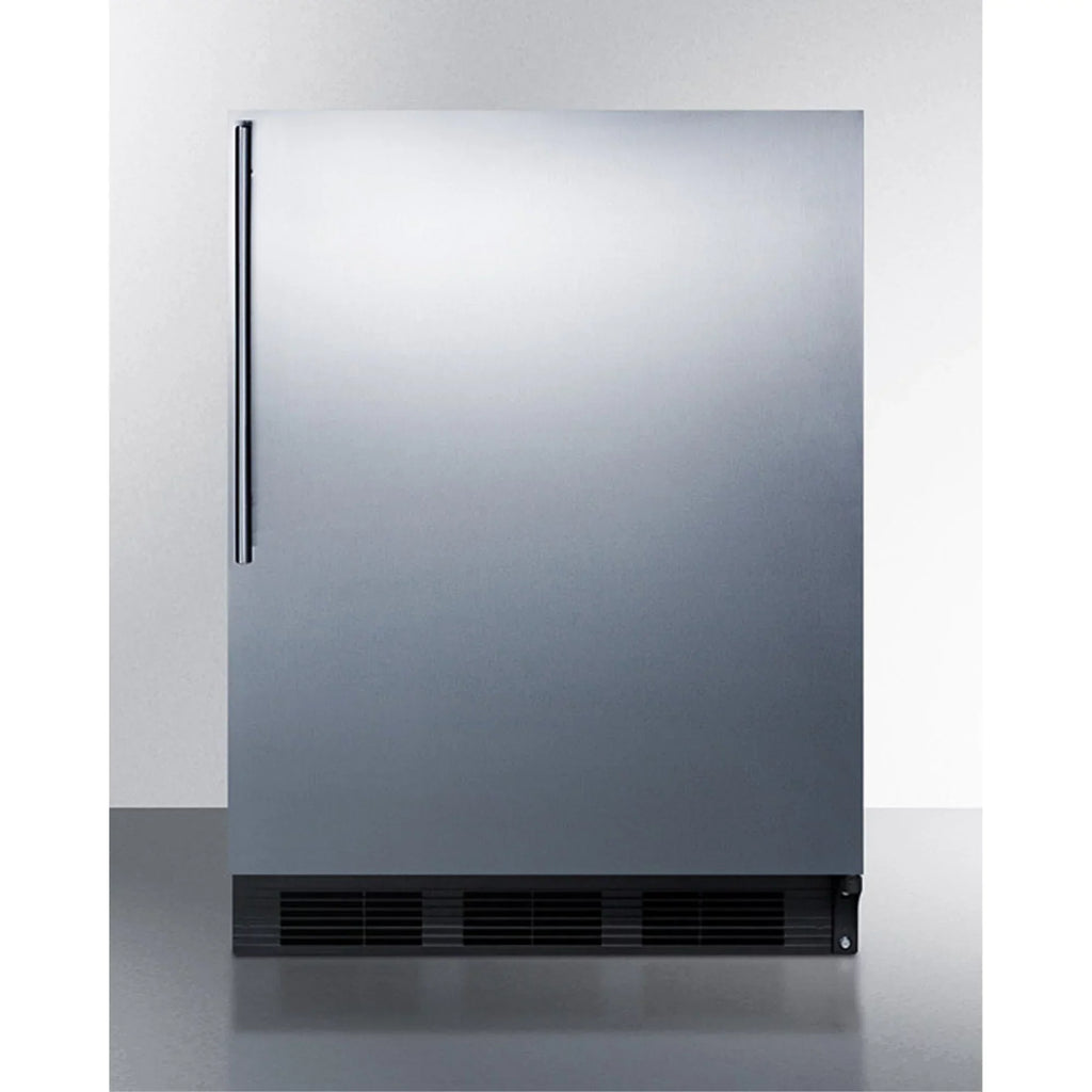 ADA Compliant Built-In Undercounter All-Refrigerator, 32 in Height, 5.5 cu. ft., Stainless Steel Wrapped Door, Black Cabinet