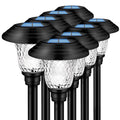 Solar Garden Landscape Lights, 8 Pack - Waterproof Glass Stainless Steel Auto-On/Off