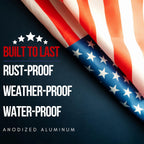 Service First Telescoping Flagpole Kit, 25FT, Black, 3x5 Printed USA Flag - Freedom Edition