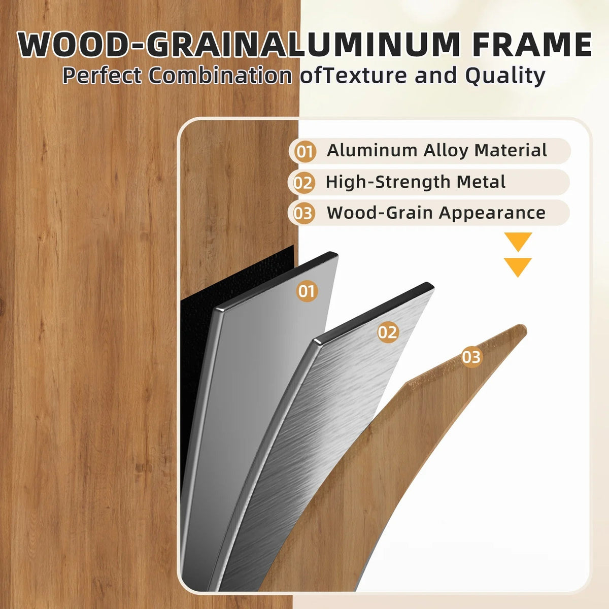 EROMMY Sunroom 10 x 12 ft With Galvanized Steel Double Roof, Aluminum Alloy Frame, Wood Grain Appearance
