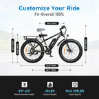 AMYET 26 x 4 Fat Tire Electric Mountain Bike, 48V 15Ah, 7-Speed - EB26