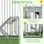 PawHut Chicken Activity Play Center With Swing, Perches And Platform, Pastel Gray - D51-350V00GY