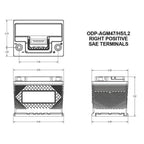 Odyssey Automotive Battery 12 Volt H5 L2 - ODP-AGM47