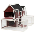 Pawhut Wooden Backyard Chicken Coop With Nesting Box And Run, 114in