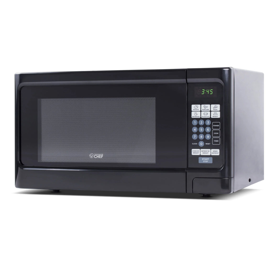 Commercial Chef Countertop Microwave Oven 1.1 Cu. Ft., Black - 1000 Watt