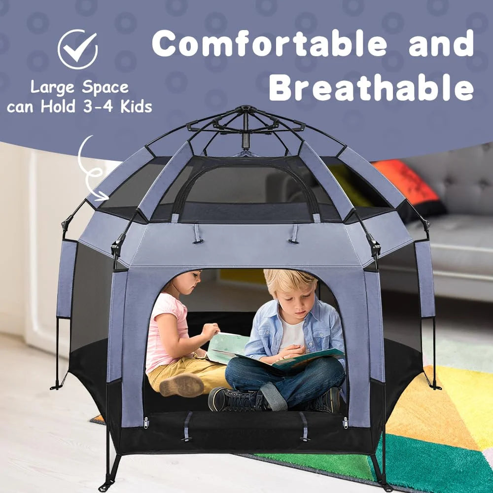 Outdoor Baby Playpen With Canopy, 61 x 61 x 49.2 in