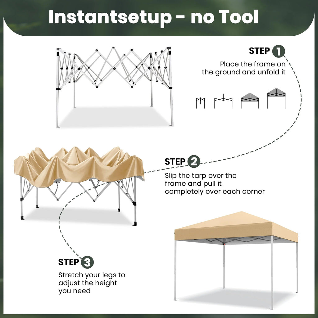 GVDV 10x10 ft Easy Pop Up Outdoor Canopy Tent - Blue