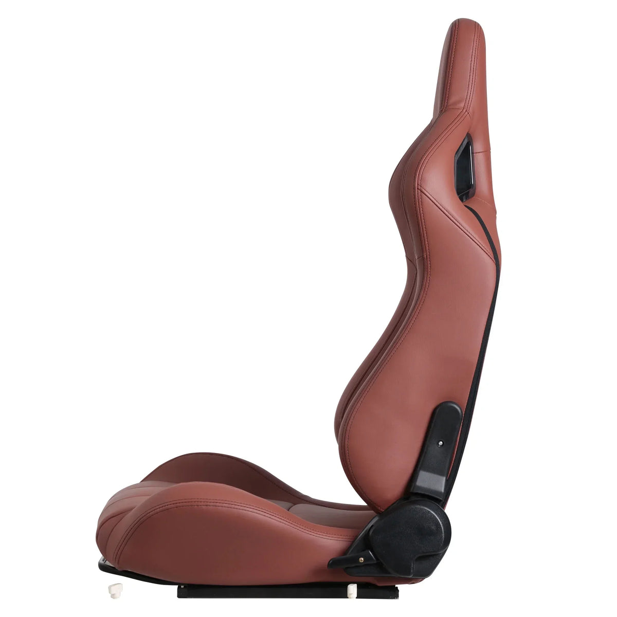 2-Piece Ergonomic PVC Racing Simulator Seats With Adjustable Double Slide Rails, Black/Brick Red - 313 lbs Per Seat