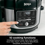 Ninja Foodi 10-in-1 6.5 Quart Pro Pressure Cooker Air Fryer Multicooker, Stainless - OS300