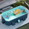 LZMZMQ Above-Ground Rectangular Swimming Pool, 160L x 120W x 47H Centimetres, Clear Wood