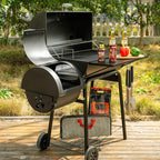 Royal Gourmet Charcoal Grill With Offset Smoker, Cover, 811 Square Inches, Black - CC1830SC