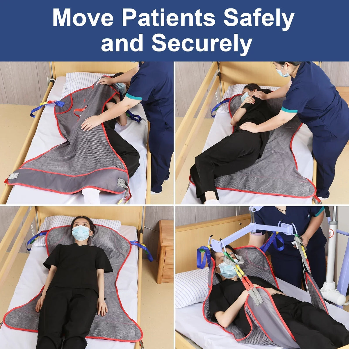 EZ Assistive Full Body Patient Lift Sling - Mesh Fabric, 500 lb, Sizes S/M/L