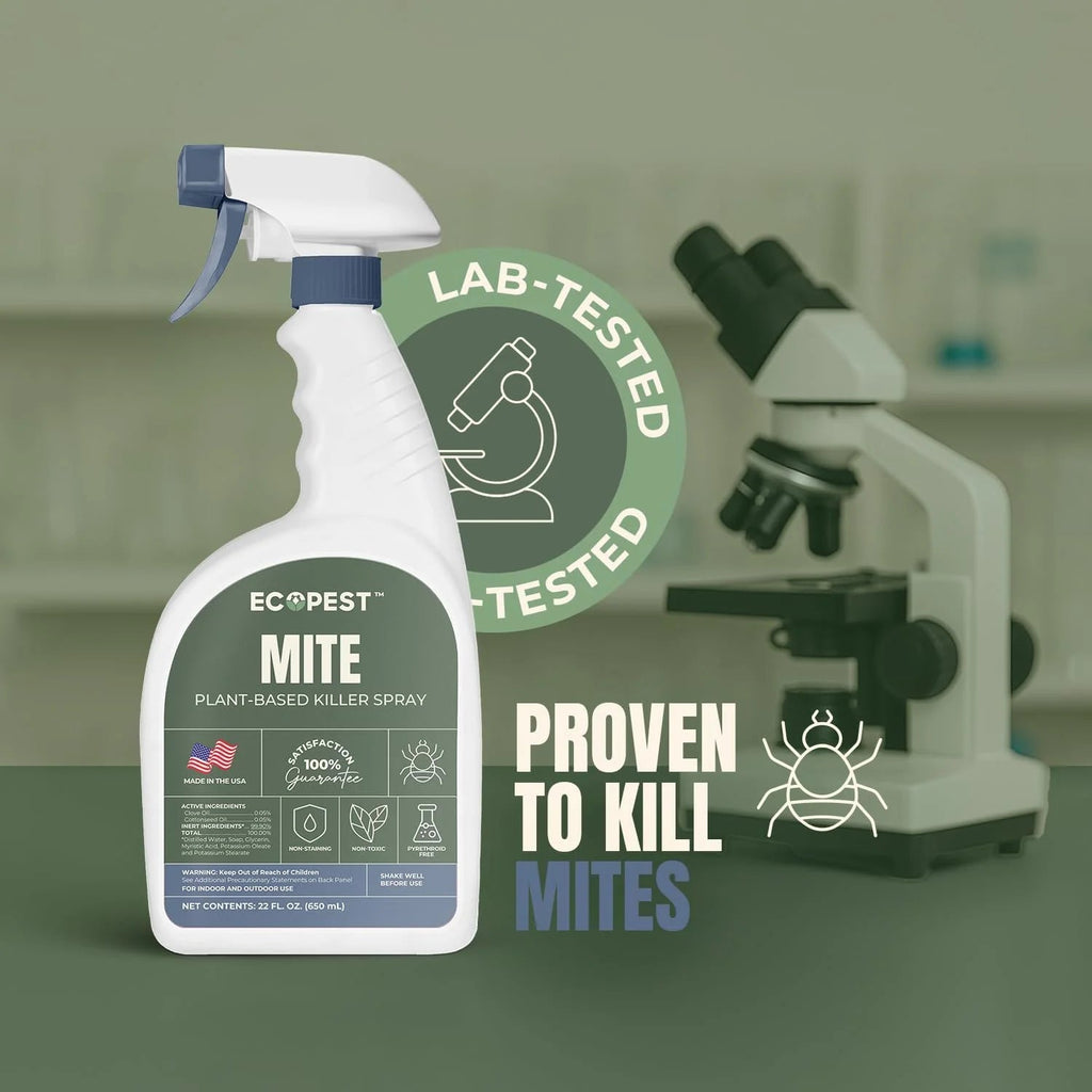 EcoPest Mite Spray Natural Killer For Dust, Bird, Spider, Scabies And Other Mites - 1 Gallon
