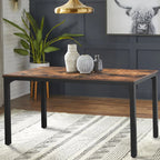 VEIKOUS 47in Industrial Dining Table Desk With Adjustable Footpad And Metal Frame