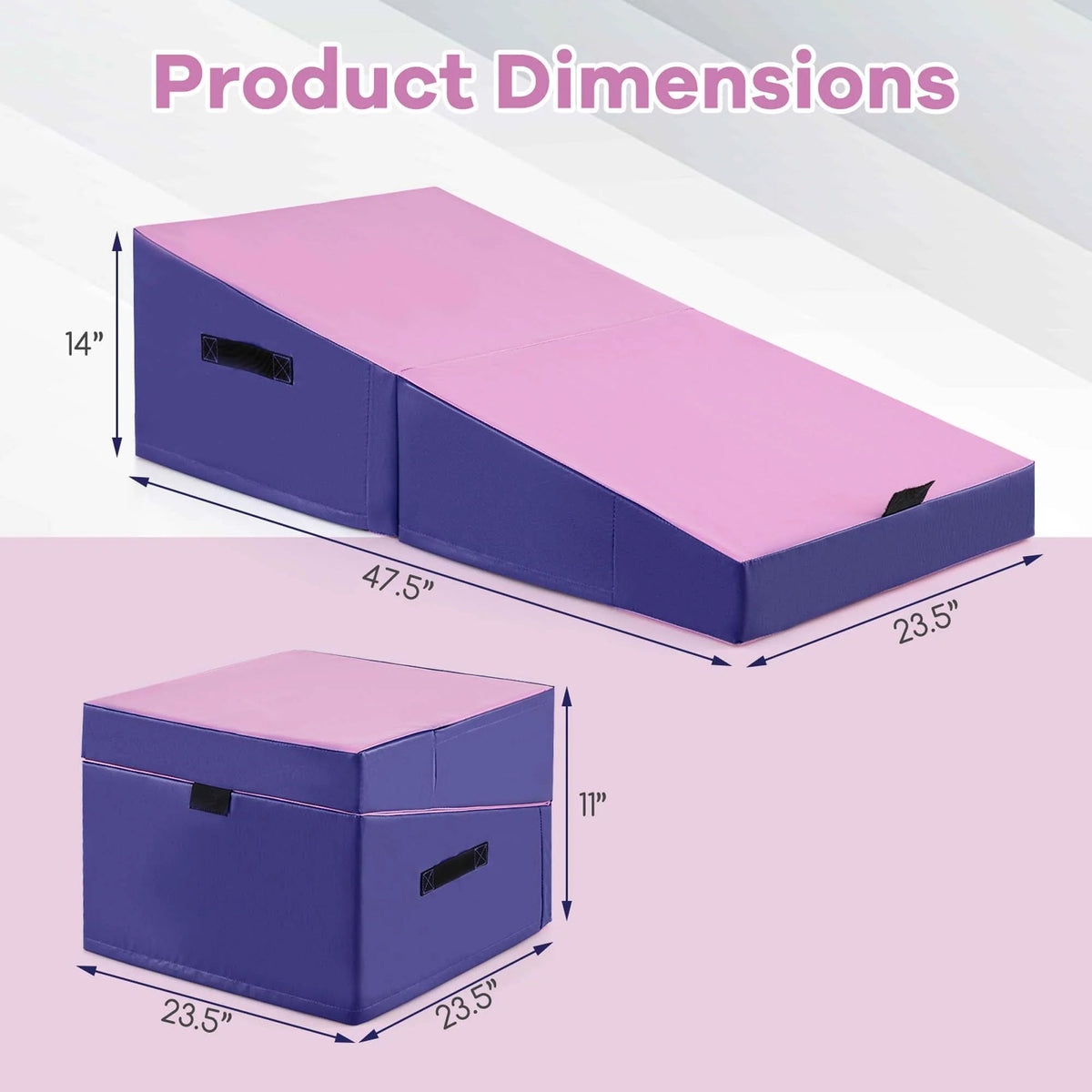 Costway Folding Gymnastics Incline Mat, 48 x 24 x 14 in