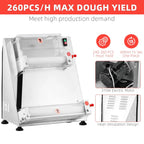 Commercial Pizza Dough Roller Sheeter, 370W, Stainless Steel, Max 16