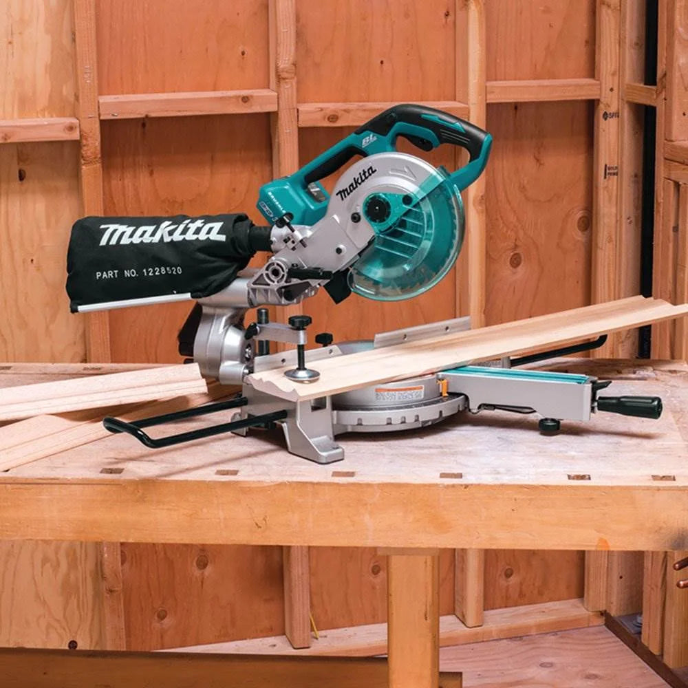 Makita X2 LXT Brushless Cordless 7.5-Inch Dual Slide Compound Miter Saw, Teal - XSL02Z