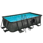 Funsicle Open Box Rectangular Above Ground Swimming Pool 13 ft x 7 ft x 39 in Gray - Dark Herringbone