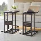 C-Shaped Sofa Side Tables, Set of 2, 11" D x 19" W x 24" H