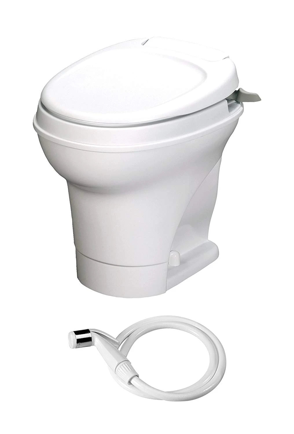 Thetford Aqua-Magic V RV Toilet Hand Flush With Hand Sprayer, High Profile, White - 31675