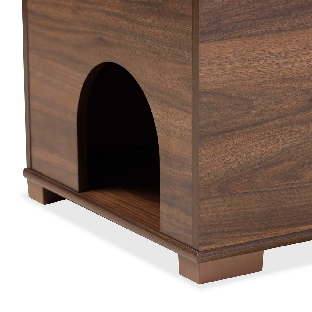 Baxton Studio Cat Litter Box Cover House, Walnut Brown, 35.40 x 18.90 x 20.10 in - Mariam