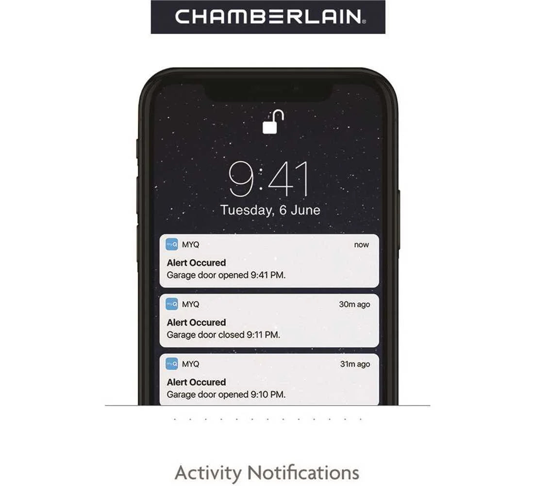 Chamberlain 0.5 HP Chain Drive Smart Garage Door Opener With 7 ft Rail - C2212T