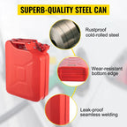 VEVOR Steel Jerry Fuel Can 5.3 Gallon/20 L, 2 Count, Red - 2X20LRED