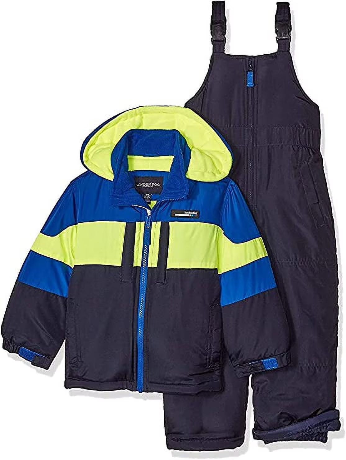 LONDON FOG Big Boys 2-Piece Colorblock Snow Bib And Jacket Snowsuit