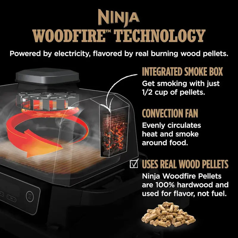 NINJA Woodfire Series 7-in-1 Portable Outdoor Grill & Smoker