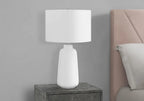 Modern Cream Ceramic Table Lamp, Ivory/Cream Shade, 26 in H - 9716