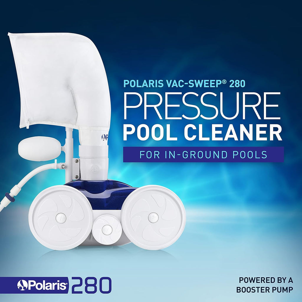 Polaris Vac-Sweep 280 Pressure-Side In-Ground Pool Cleaner - 31ft Hose, All Purpose Debris Bag