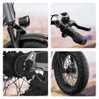 Adult Folding Electric Bike, 20in Fat Tire, 750W, 48V 25AH, 7 Speed, 20MPH - RS