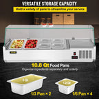 Refrigerated Condiment Prep Station, 48-inch, 10.8Qt, 3 1/3 Pans And 4 1/6 Pans - 146W