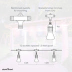 Atomi Smart WiFi Color String Lights, 24-Foot, 12 LED Bulbs - AT1326