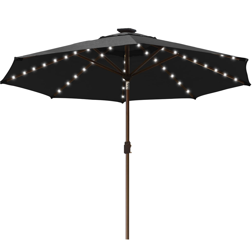 EliteShade 9ft Market Patio Umbrella With 80 LED Lights, Ruby