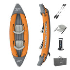 Bestway Inflatable Kayak Set With 2 Seats, Orange And Black - Hydro Force Lite Rapid X2