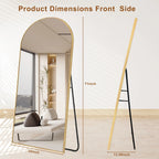 Arched Full Length Floor Mirror With Aluminum Alloy Frame - 65x22, 71x24, 71x28, 71x32