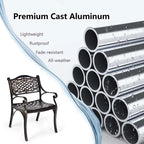 All-Weather Cast Aluminum Outdoor Dining Armchairs With Curved Seats - 2/4 Pcs